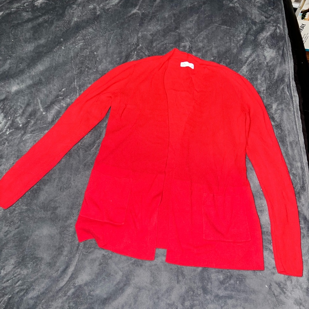 Red Cardigan with Pockets Size Small